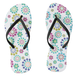 Niedlich rosa Muster für die Blume der Aquamarinen Flip Flops