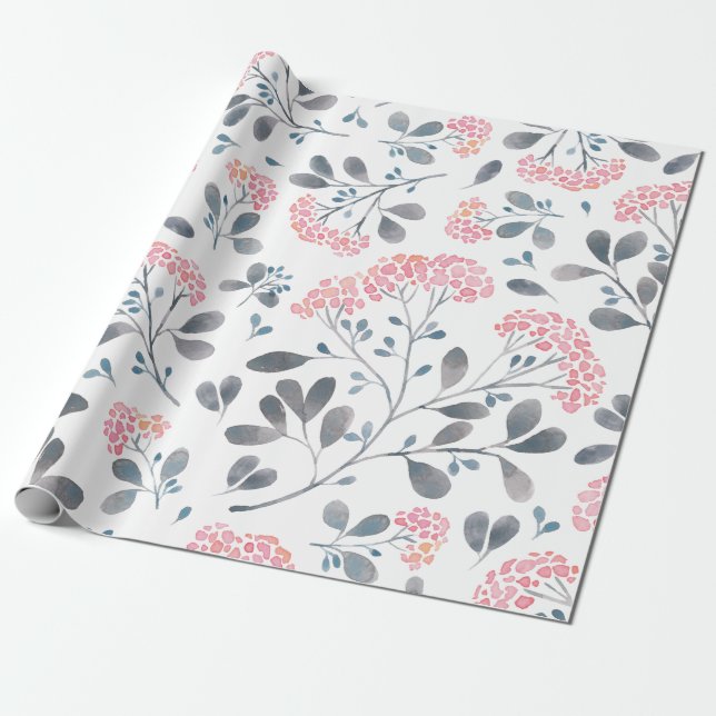 Niedlich rosa Muster für zarte Blume Geschenkpapier (Ungerollt)