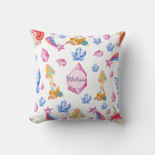 Niedlich rosa Name Personalisiert Unicorn Kinderzi Kissen
