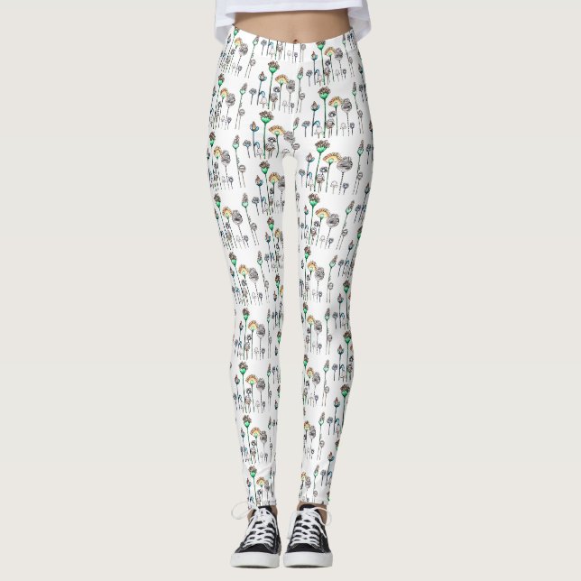 Niedlich Rosa Orange Bläserne Leggings (Vorderseite)