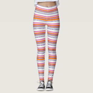 Niedlich-rosa-orange Streifen Leggings