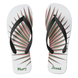 Niedlich rosa Palmen Tropenfarbe Wasserfarbe perso Flip Flops