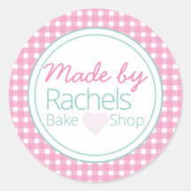 Niedlich rosa Pastellgingham aus Backaufkleber