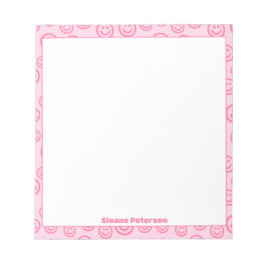Niedlich rosa Personalisiert Preppy Notizblock