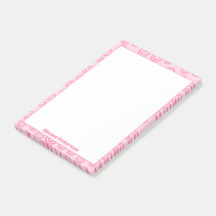 Niedlich rosa Personalisiert Preppy Post-it Klebezettel
