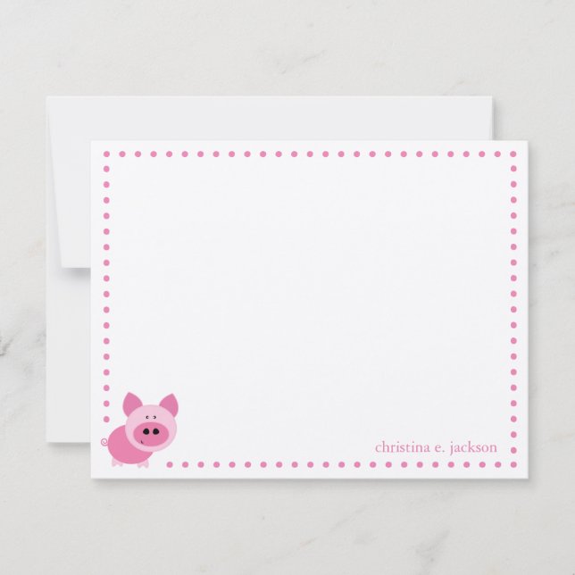 Niedlich rosa Personalisierte Pink-Karte Mitteilungskarte (Vorderseite)