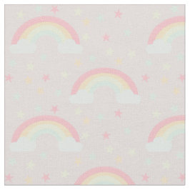 Niedlich rosa Regenbogen & Stars Cloud Soft Pastel Stoff