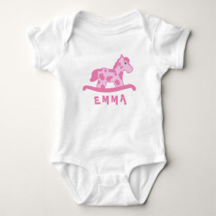 Niedlich rosa Rockhornname Baby Strampler