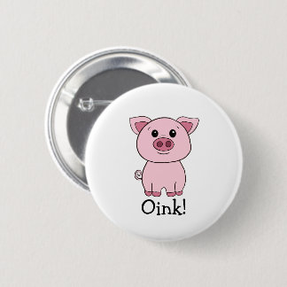 Niedlich rosa Rosa Rosa. Landtier Button
