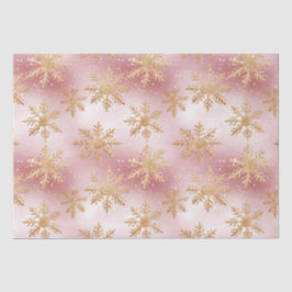 Niedlich Rosa Rose Gold Snowflake Festivals Muster Seidenpapier