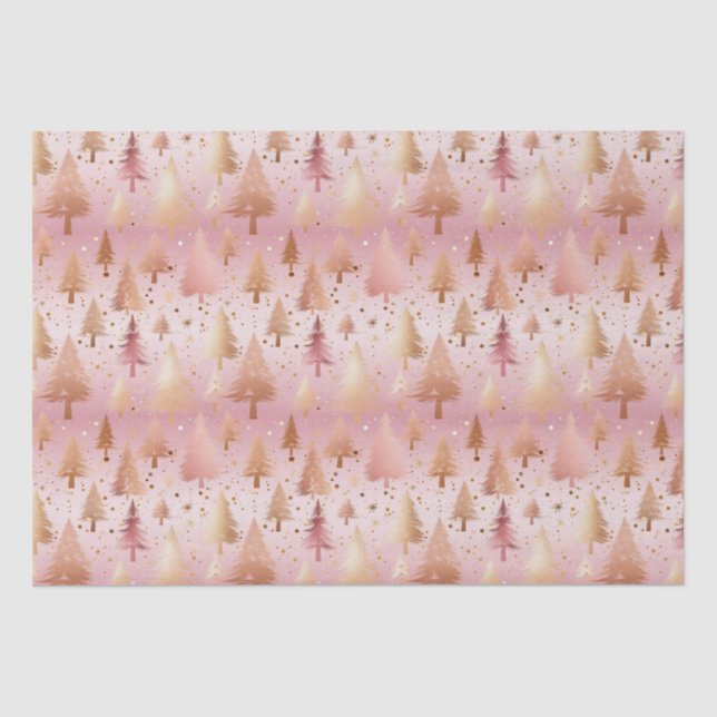 Niedlich rosa Rose Gold Treppen Festivals Muster Seidenpapier (Vorderseite)