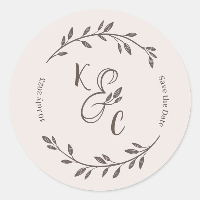 niedlich rosa, runde Hochzeitsticker Runder Aufkleber (Vorderseite)