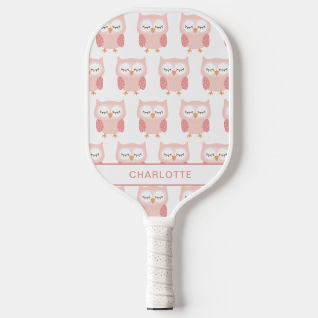 Niedlich rosa Schale, Monogramm Pickleball Schläger (Vorderseite)
