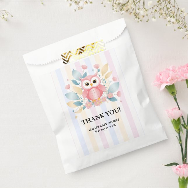 Niedlich rosa Schale Pastell Blumenmuster Babydusc Geschenktütchen (Versiegelt)