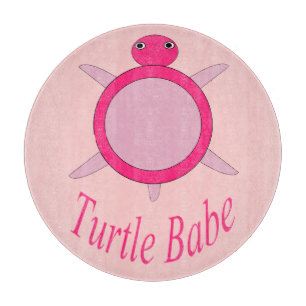 Niedlich rosa Schildkröte Babe - Schneidebrett