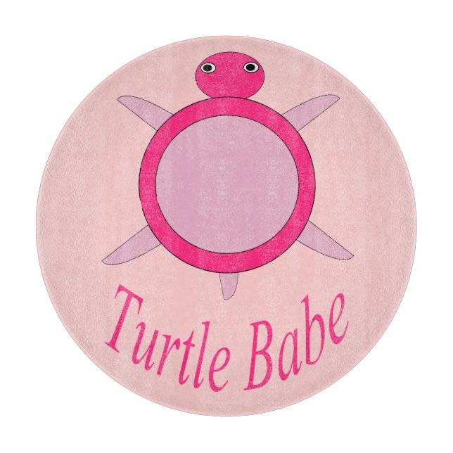 Niedlich rosa Schildkröte Babe - Schneidebrett (Vorderseite)