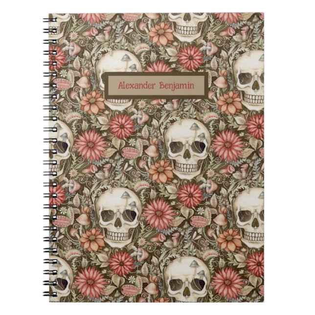 Niedlich rosa Skull Notizblock (Vorderseite)