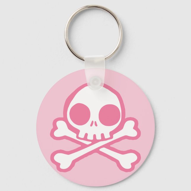 Niedlich rosa Skull Schlüsselanhänger (Vorderseite)