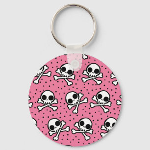 Niedlich rosa Skull Schlüsselanhänger
