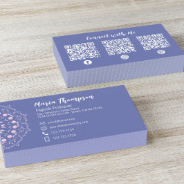 Niedlich rosa Social Media-Custom Visitenkarte