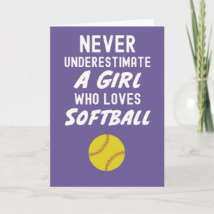 Niedlich rosa Softball-Karten für Girls Karte