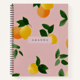Niedlich rosa SpiralNotebook Lemon Orange Frucht Notizbuch