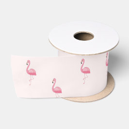 Niedlich rosa stehendes Flamingo Satinband