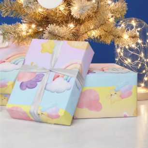 Niedlich rosa, süßer Kuchen, unicorn Regenbogen Mu Geschenkpapier