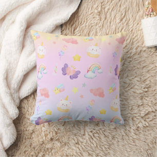 Niedlich rosa, süßer Kuchen, unicorn Regenbogen Mu Kissen