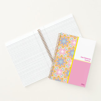 Niedlich-Rosa- und Blaue-Blume-MusterNotebook Notizbuch