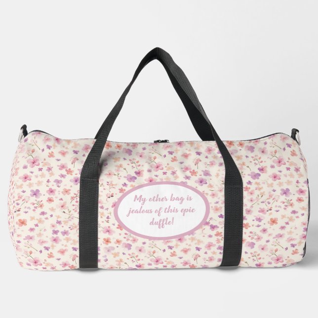 Niedlich rosa und Lila Blumenmuster - Duffack Duffle Bag (Vorderseite)