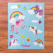 Niedlich rosa und Lila Einhörner und Regenbogen