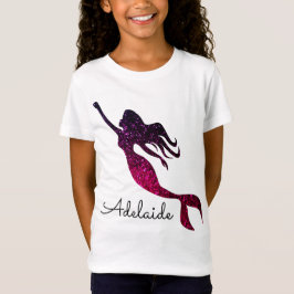 Niedlich rosa und Lila Meerjungfrau | Personalisie T-Shirt