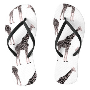 Niedlich rosa und schwarz Giraffe Weißes Design Flip Flops