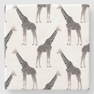 Niedlich rosa und schwarz Giraffe Weißes Design Steinuntersetzer
