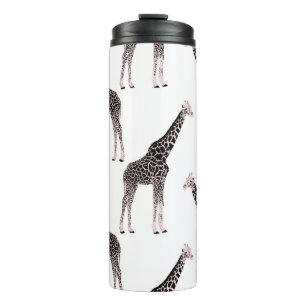 Niedlich rosa und schwarz Giraffe Weißes Design Thermosbecher