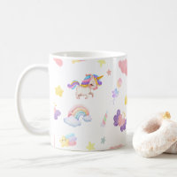 Niedlich rosa, unicorone Regenbogen Balloon Muster