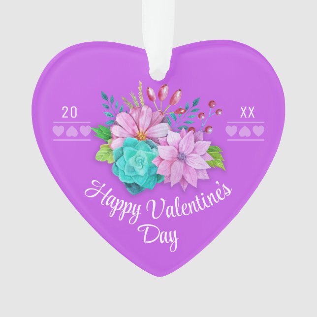 niedlich rosa Valentine Ornament (Vorderseite)