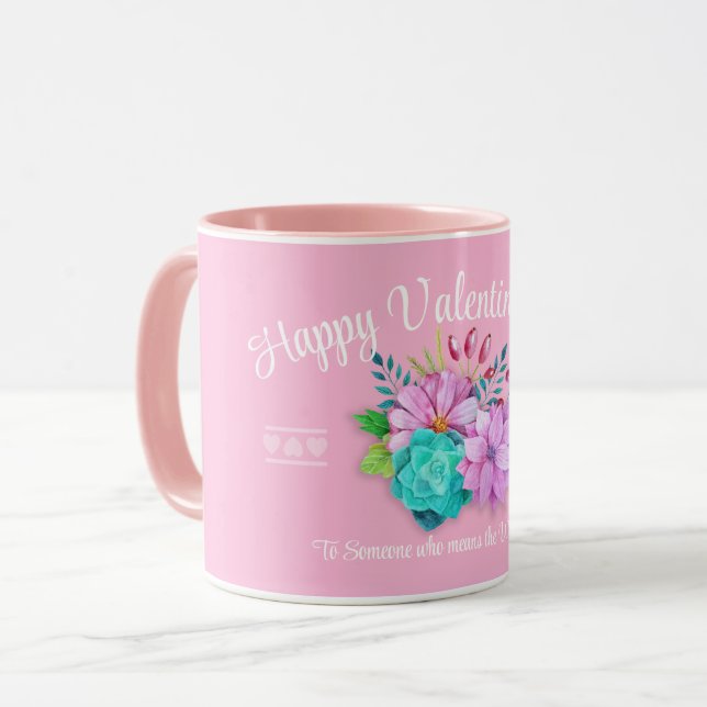 niedlich rosa Valentine Tasse (Vorderseite Links)