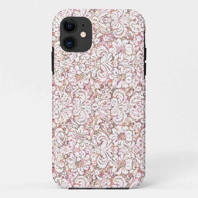 Niedlich rosa, Vintage Blumenmotive Case-Mate iPhone Hülle (Rückseite)