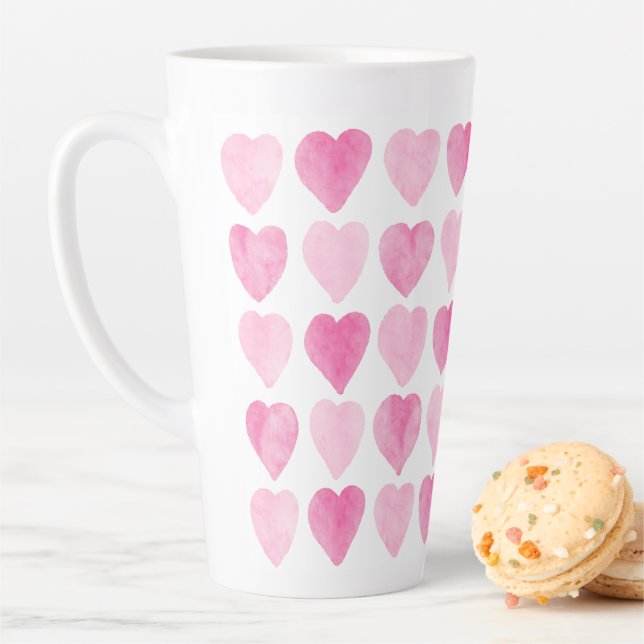 Niedlich rosa Wasserfarbenherzen Milchtasse (Beispiel)
