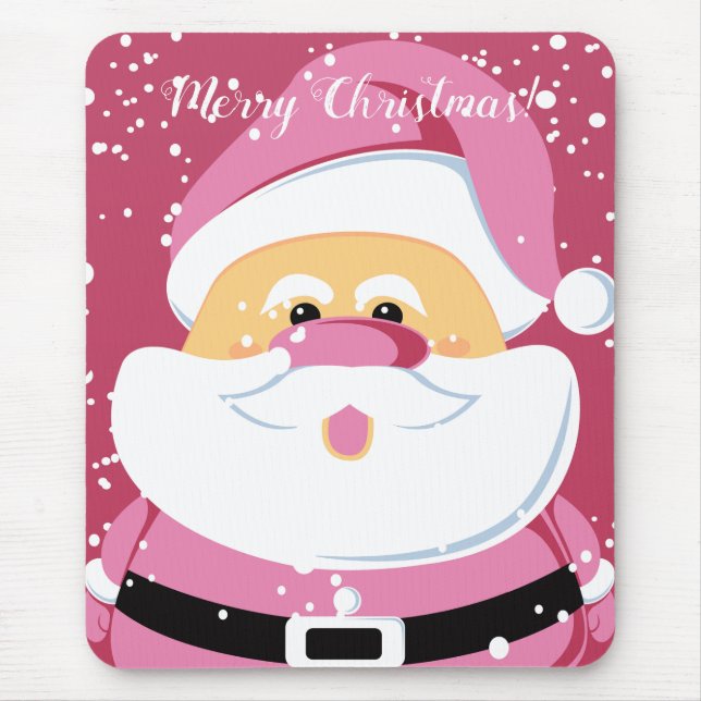 Niedlich rosa Weihnachtsfeiertag Mousepad (Vorne)