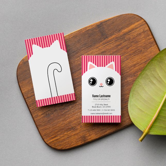 Niedlich-rosa-weiße Kitchenette Sitzmöbel Vorlage Visitenkarte (Von Creator hochgeladen)