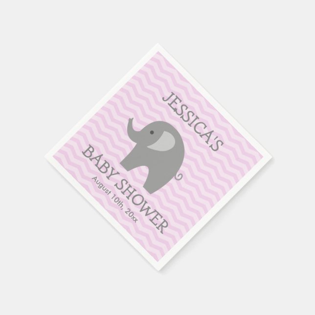 Niedlich rosa Zickzack Zoo-Duschkabine Serviette (Ecke)