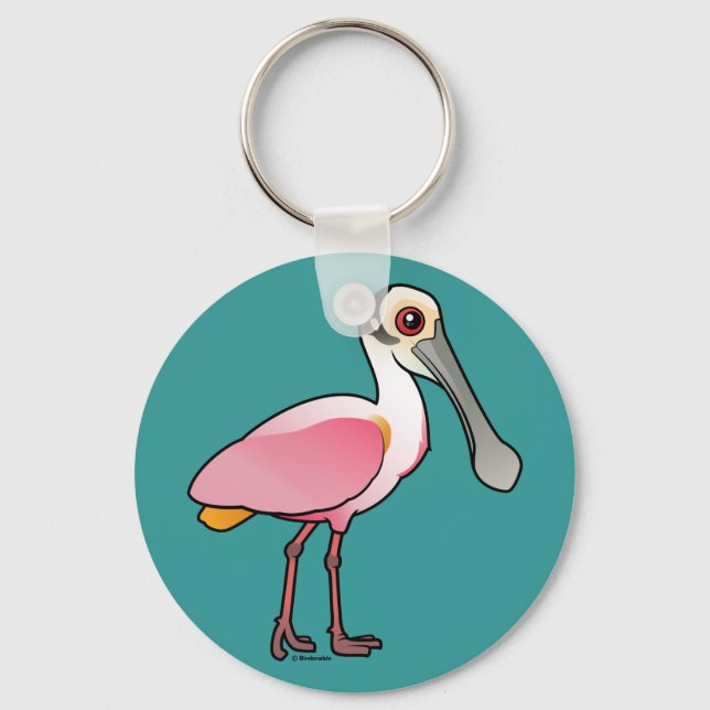 Niedlich Roseate Spoonbill Schlüsselanhänger (Vorderseite)