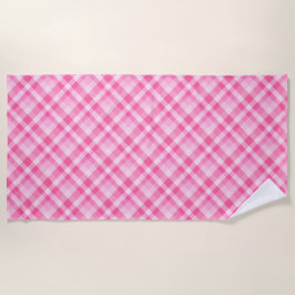 Niedlich Rosy Pink Kariertes Patchentuch Strand Ha Strandtuch