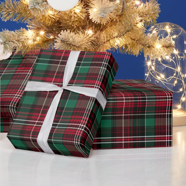 Niedlich Rot/Grün Kariert Geschenkpapier (Feiertage)