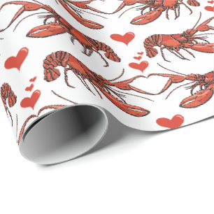 Niedlich Rot und Weiß Du bist meine Hummerromane Geschenkpapier