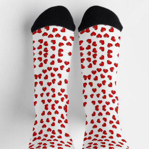 Niedlich Rote Liebe, farbenfrohe Farbmuster auf We Socken