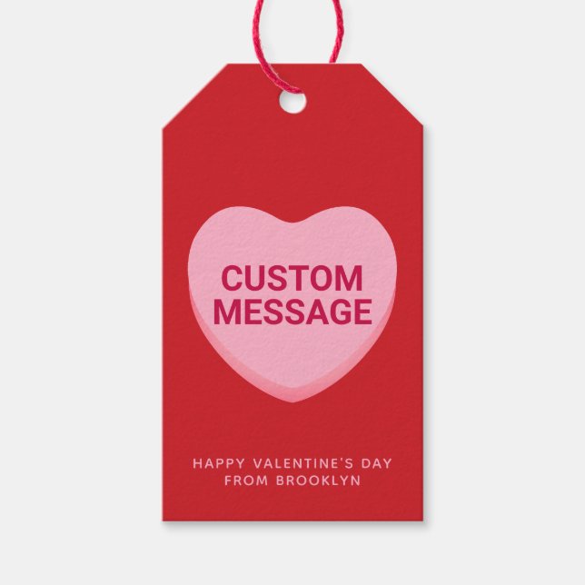 Niedlich rotes Gesprächsthema Geschenkanhänger (Vorderseite)